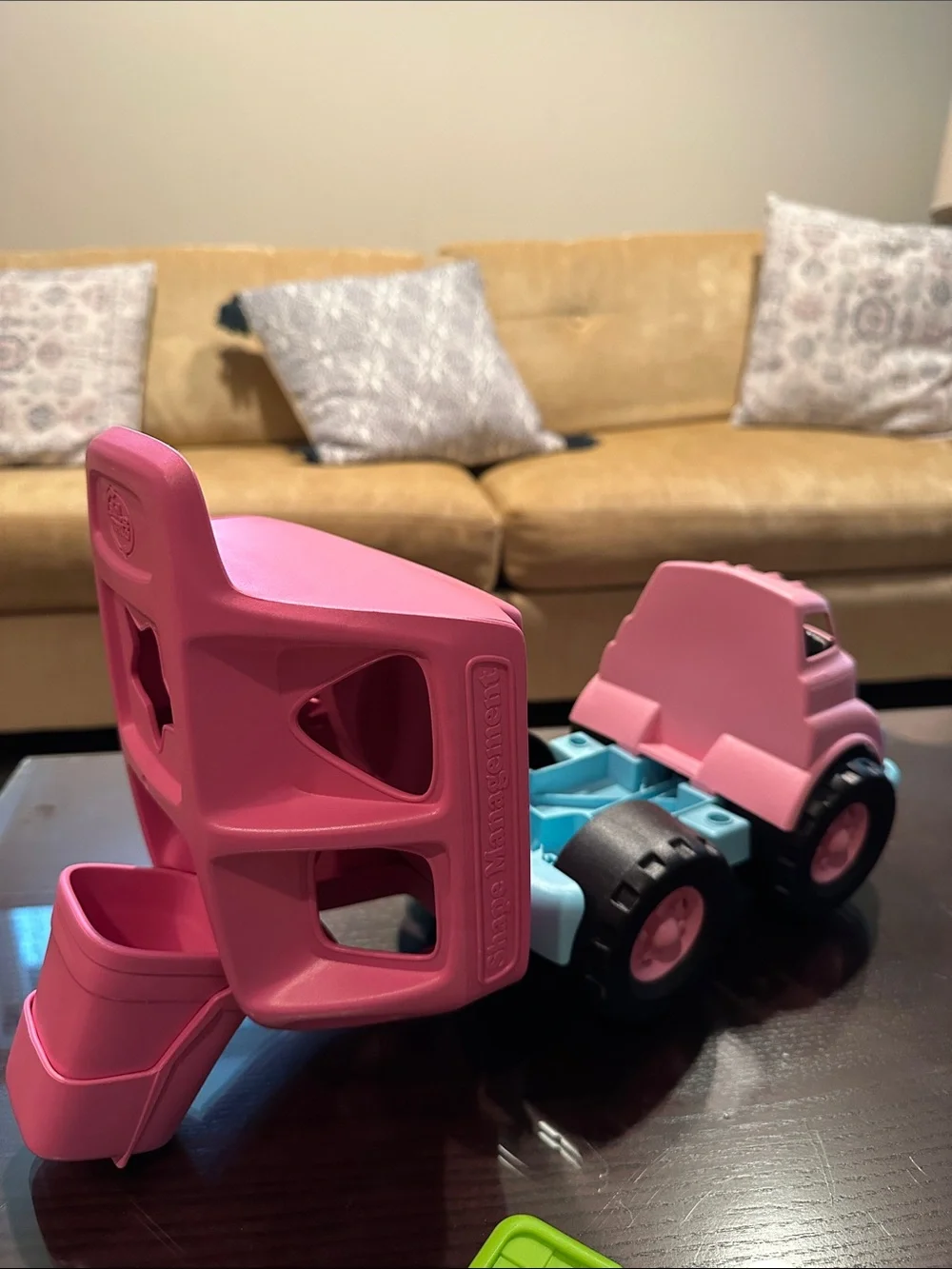 Pink Shape-Sorting Dump Truck Toy